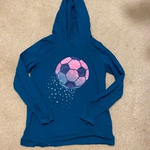 Girls hooded soccer t-shirt